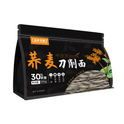 盖亚农场荞麦刀削面500g低脂饱腹密封袋装速食山药面条挂面拌面