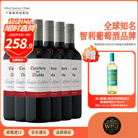红魔鬼 智利原瓶干红葡萄酒高性价比红酒 佳美娜干红750ml*6整箱装