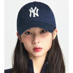 MLB 复古刺绣字母大标棒球帽 黑色