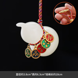 棠门 璞玉陶瓷葫芦挂饰茶宠摆件