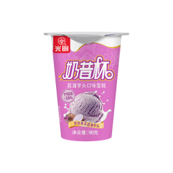 光明牌 冷饮冰淇淋雪糕棒冰面点馄饨 奶昔杯荔浦芋头味90g*28杯