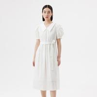 限尺码：播 泡泡袖连衣裙女夏季时尚收腰显瘦短袖中长款裙