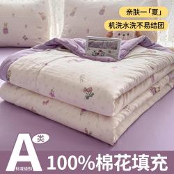 红豆家纺 夏被 100%新疆棉花被芯填充被子 230*229cm 白色