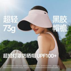 蕉下 蛋卷帽黑胶防晒帽女款便携可折叠遮阳防紫外线侧脸空顶太阳帽