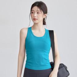 佑游 运动内衣女士圆领简约修身显瘦含胸垫健身跑步高强普拉提训练背心