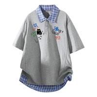 I.T izzue夏季穿搭POLO假两件设计简约印花logo上衣港风