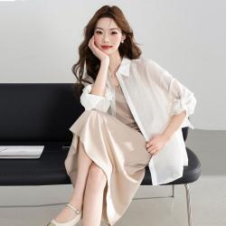 真维斯 女士长袖衬衫 单排扣外套