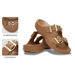 crocs 经典自在装饰女士凉鞋平底鞋拖鞋女鞋