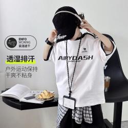 骆驼 儿童T恤双杠少年男童T恤女童棉T圆领透气舒适