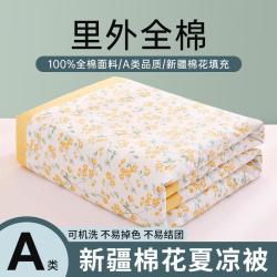 红豆家纺 新疆棉花夏凉被空调被里外全棉被芯纯棉家用单双人薄被子可机洗