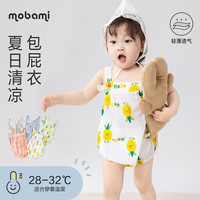 摩芭米 泡泡纱夏纯棉无袖连体衣