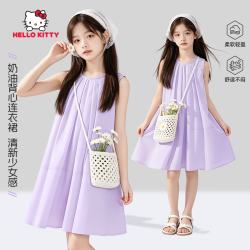 Hello Kitty 女童连衣裙夏2026超火独特漂亮大童背心裙粉色甜美公主风儿童裙子