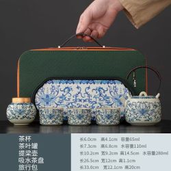 棠门 出差便携式汝窑提梁茶具套组