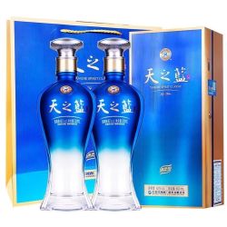 洋河 天之蓝新版42度500ml*2瓶棉柔型高档白酒(含礼袋)