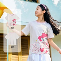 安踏 小马宝莉IP安踏儿童短袖女童2026新款儿童T恤卡通可爱粉女孩上衣
