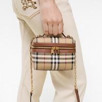 BURBERRY 女士手提包 迷你格纹化妆包