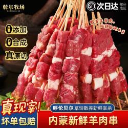 斡尔牧场 新鲜原切羊肉串 20串 冷冻烧烤食材