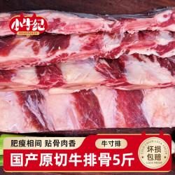 小牛纪 国产原切黄膘牛排骨段净重5斤 带骨牛小排炖煮烧烤牛肉 5斤