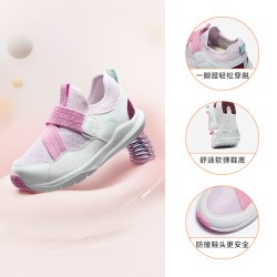 安踏 儿童一脚蹬2026年夏季新款女小童鞋网面透气跑鞋网眼运动鞋女