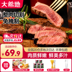 大希地 原肉整切 儿童牛排  菲力400g/盒+亚那索菲力200g/2片 冷冻 600g