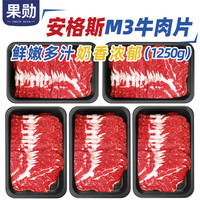 果勋 安格斯M3牛肉片1.25kg肥牛卷原切肥牛片新鲜雪花牛肉火锅烤肉 量大价实丨M3牛肉片1.25kg