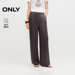 ONLY 垂坠显瘦直筒裤抽绳松紧腰女休闲裤