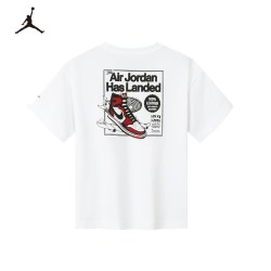 AIR JORDAN Jordan童装儿童短袖男童白T恤2026夏季新款大童运动上衣JD2532018