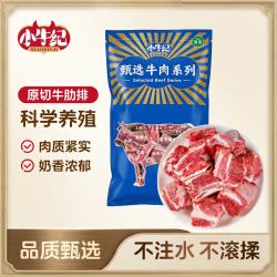 小牛纪 澳洲原切黄膘牛排骨2.5kg牛肋排炖煮烧烤冷冻带骨牛肉源头直发 草原黄膘牛排2.5kg
