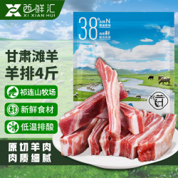 西鲜汇 甘肃滩羊 原切羊排 5斤 羊肉生鲜羊肋排 烧烤火锅食材 滩羊羊排