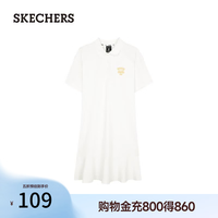 斯凯奇 女针织POLO连衣裙宽松中长裙