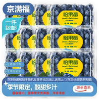 京满福 樱鲜蓝莓 国产新鲜水果蓝莓 鲜果当季时令生鲜脆甜 带箱1.5斤 单果12mm+ 净重6*100g 带箱1.5斤 单果12mm 净重6*100g