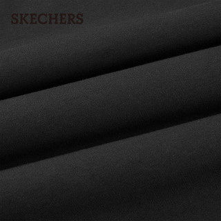 SKECHERS斯凯奇 字母印花针织短袖T恤 碳黑 M