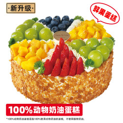 味多美 同城配送 水果蛋糕  原味蛋糕杂果夹心直径20cm 礼盒装 0.5