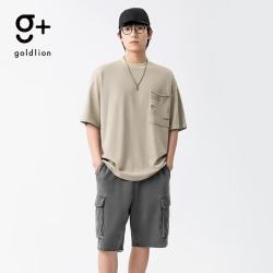 金利来 g+320G重磅洗水做旧情侣同款短袖贴袋圆领半袖