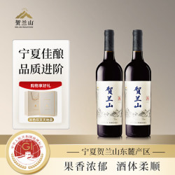 贺兰山 国产红酒 珍藏赤霞珠干红葡萄酒 聚会宴请 海干红 双支礼盒
