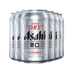 asahi 朝日啤酒超爽系列生啤黄啤酒全开盖日式啤酒进口精酿啤酒整箱 国产朝日啤酒 330mL 6罐 组合装