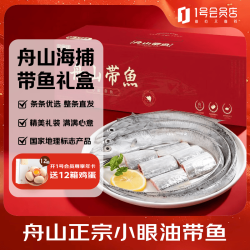趣尝鲜 舟山海捕带鱼礼盒4.5斤(10-12条)整条带鱼 水产海鲜鱼类 源头直发