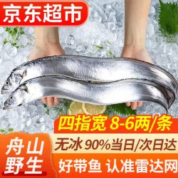 弹指鲜生 舟山小眼带鱼  雷达网海捕油带鱼 新鲜冷冻整条带鱼 整条带鱼净重4斤 共6-8条