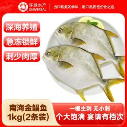 UNIVERSAL 冷冻金鲳鱼 1kg/2条装 生鲜 鱼类 深海鱼 海鲜水产