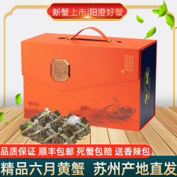 阳澄清歆 大闸蟹鲜活特大螃蟹活蟹全母蟹生鲜春节礼盒 精品全母蟹3.0-3.3两 八只礼盒装