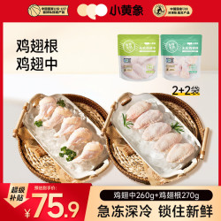 小黄象 鸡翅中鸡翅根生鲜无抗鸡肉（鸡翅中260g*2袋+鸡翅根270g*2袋） 鸡翅中*2+鸡翅根*2