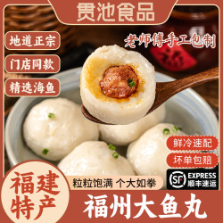 贯池 福州大鱼丸福建特产手工包心鳗鱼丸连江鱼丸关东煮火锅食材半成品 （顺丰）福州大鱼丸500gx3包（赠汤包）