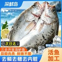 深鲜岛 海鲈鱼开背 550-600g/条 3条