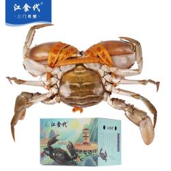 江食代 三门青蟹 全母红膏蟹3只鲜活螃蟹海鲜礼盒自营水产源头直发
