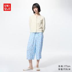 优衣库 Sanrio RELACO七分裤女装/休闲裤UT裤子26春夏新款488159 61 水蓝色 L