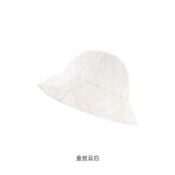 英氏 儿童帽子夏季透气遮阳渔夫帽新款女童渔夫帽 金丝云白 46码（建议头围44-46cm）