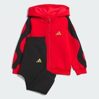 adidas 阿迪达斯 男童双面针织撞色连帽运动套装