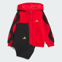 adidas 春秋季男小童双面针织撞色运动休闲长袖连帽套装