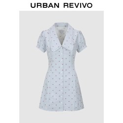 UR UR 2026夏季女装樱桃刺绣条纹超短连衣裙 UYL760005