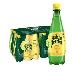 巴黎水 法国巴黎水Perrier气泡水矿泉水柠檬味饮料500ml*24瓶